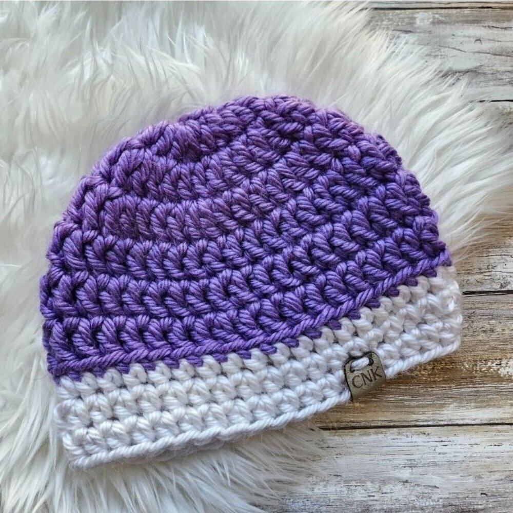 Classic Chunky Knit Hat from Cotton N Kandi on Etsy- 20" Kids- Lavender, Purple
